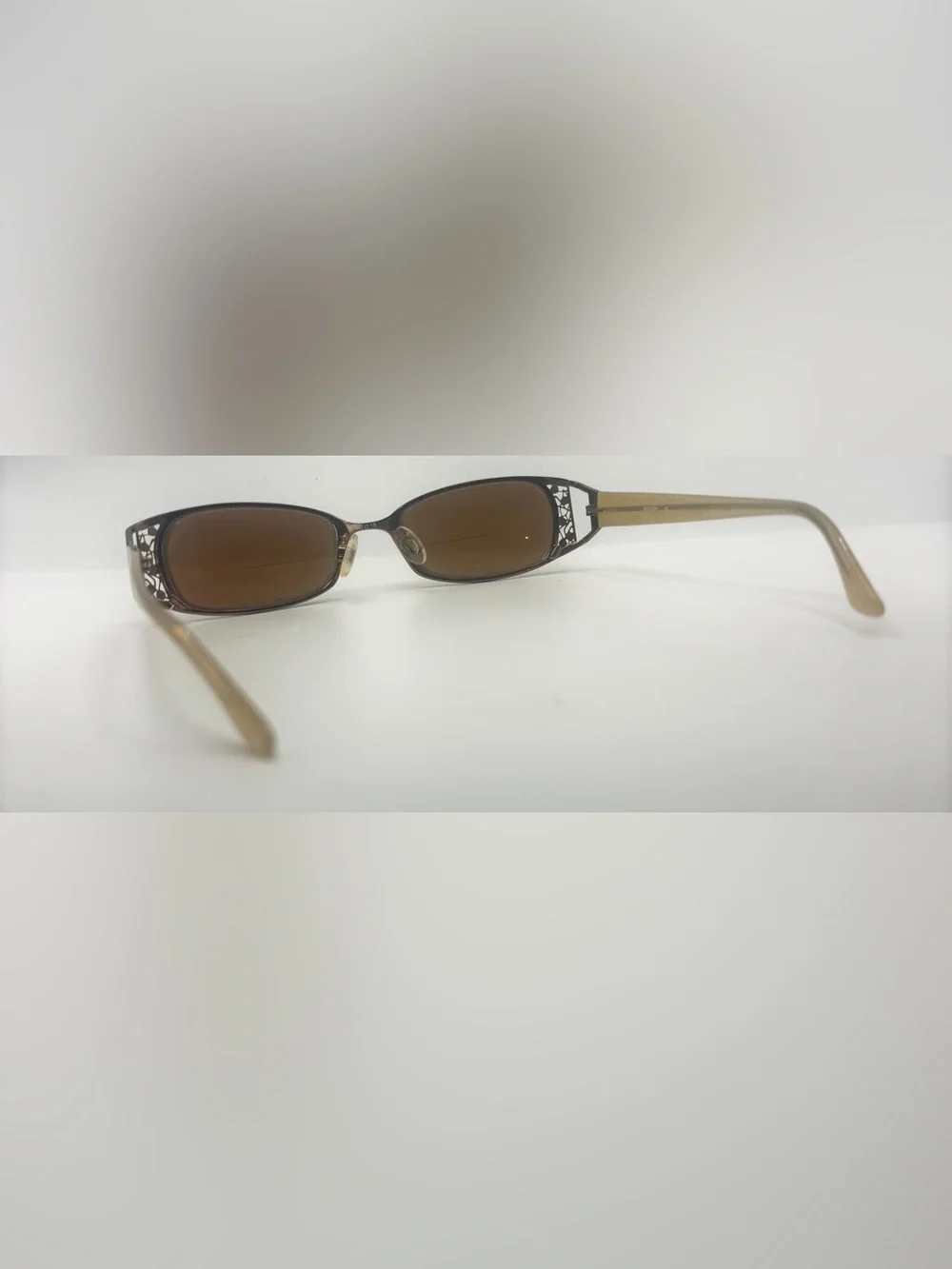Revlon RV553 Brown Oval Metal Sunglasses Frames Only